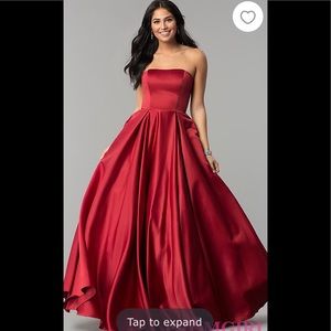 Red Floor Length Prom Dress
